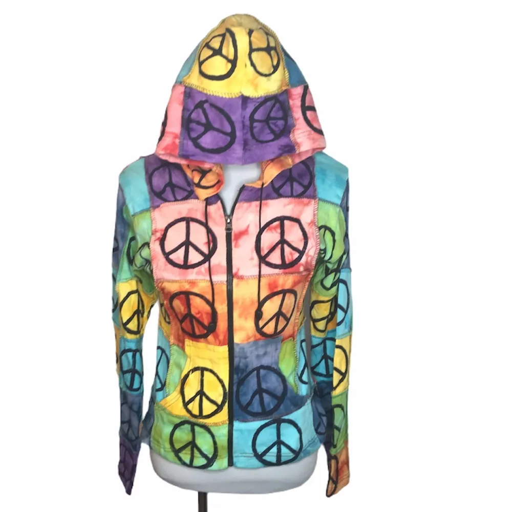 All That Jazz Peace Symbols Sweatshirt, Multicolor,  Small - Image 9