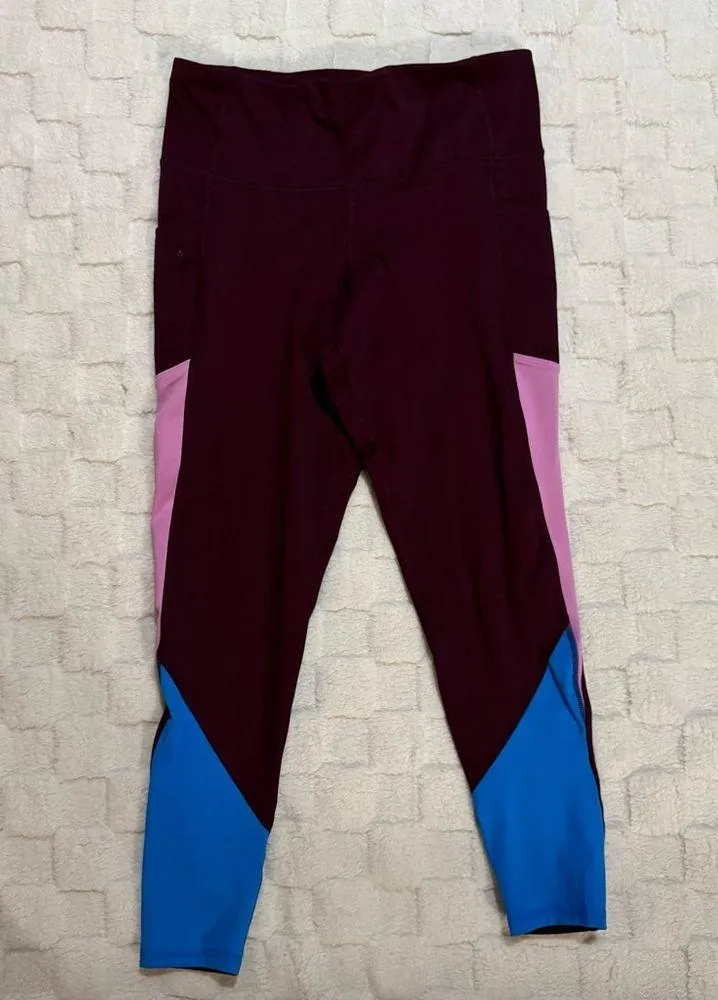 Champion Women’s Scult 7/8 Athletic Tights Leggings, Burgundy, Pockets - X-Large - Image 2