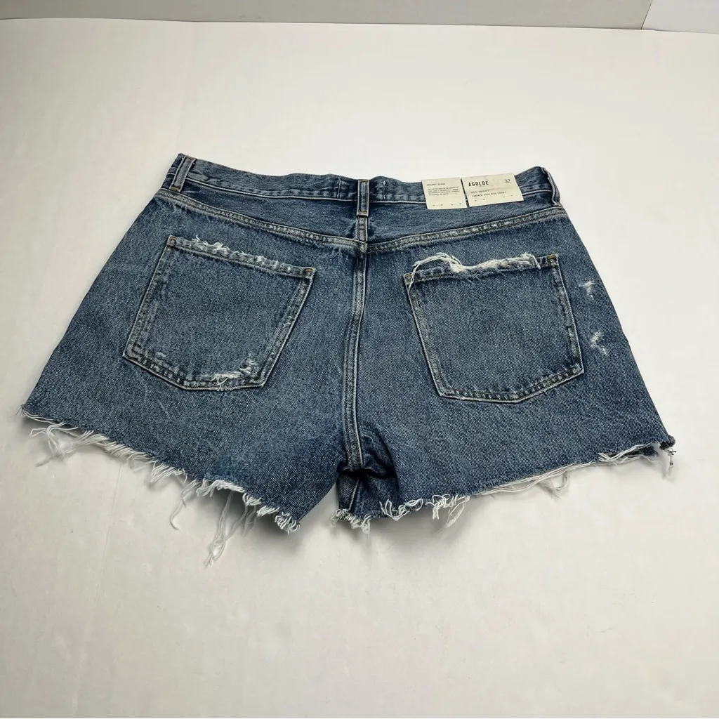 Agolde Dee Short Vintage High Rise Womens Size 32 Blue Denim Jean Cut-off NEW‎ - Image 14
