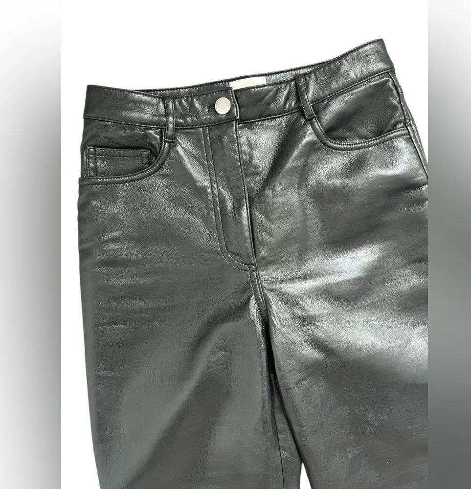 Wilfred Aritzia Melina Vegan Faux Leather High Waisted Pants Women's Size 0 - Image 2