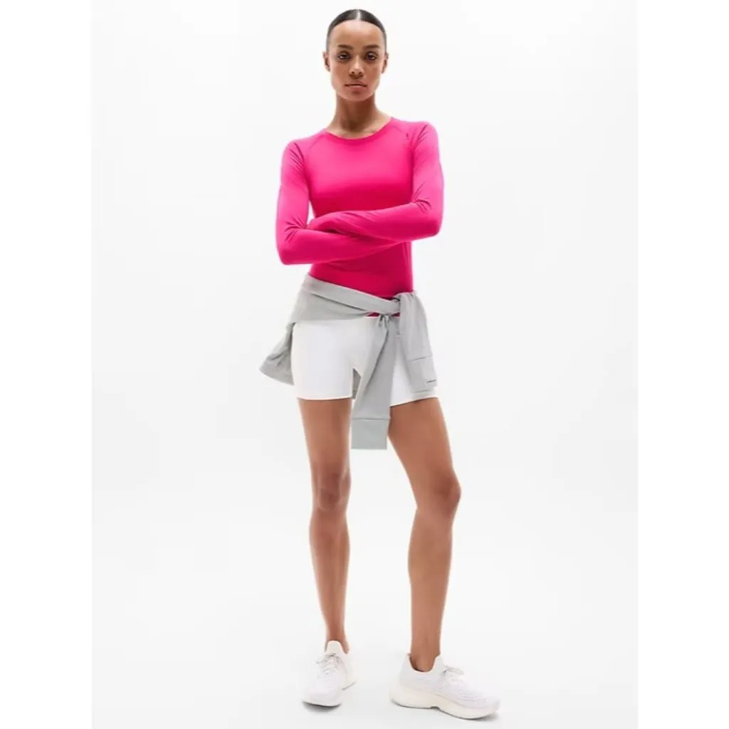 New Athleta XS Momentum Seamless Top Dahlia Pink X-Small Long Sleeve - Image 3