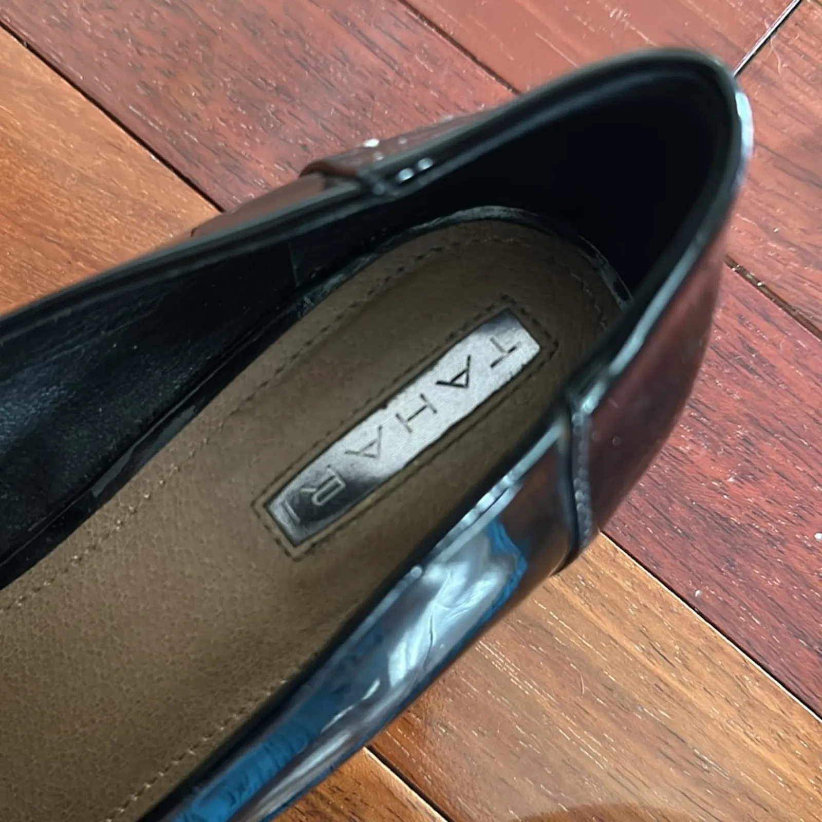 Tahari Black Patent Leather Loafers Goth Preppy Academia Twee Size 8.5 Tina - Image 5