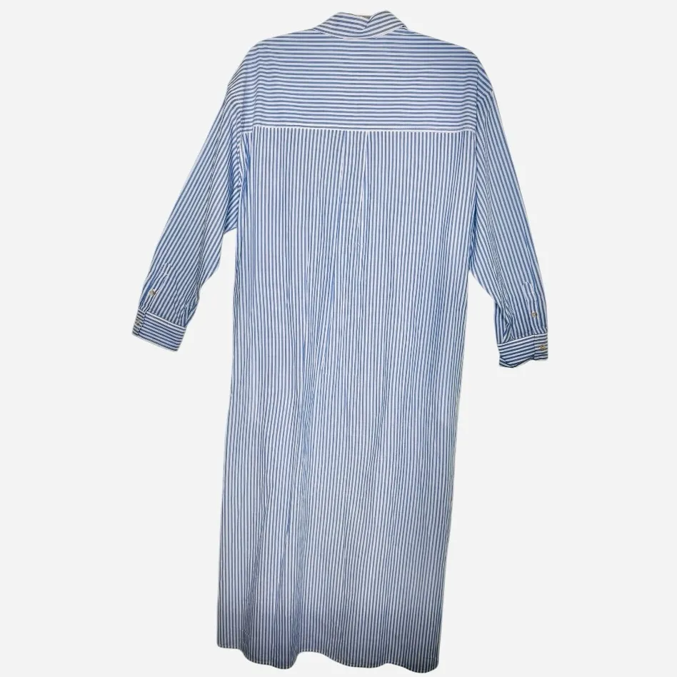 Universal Thread Blue White Striped Cinch Waist Maxi Shirtdress Size XI - Image 4