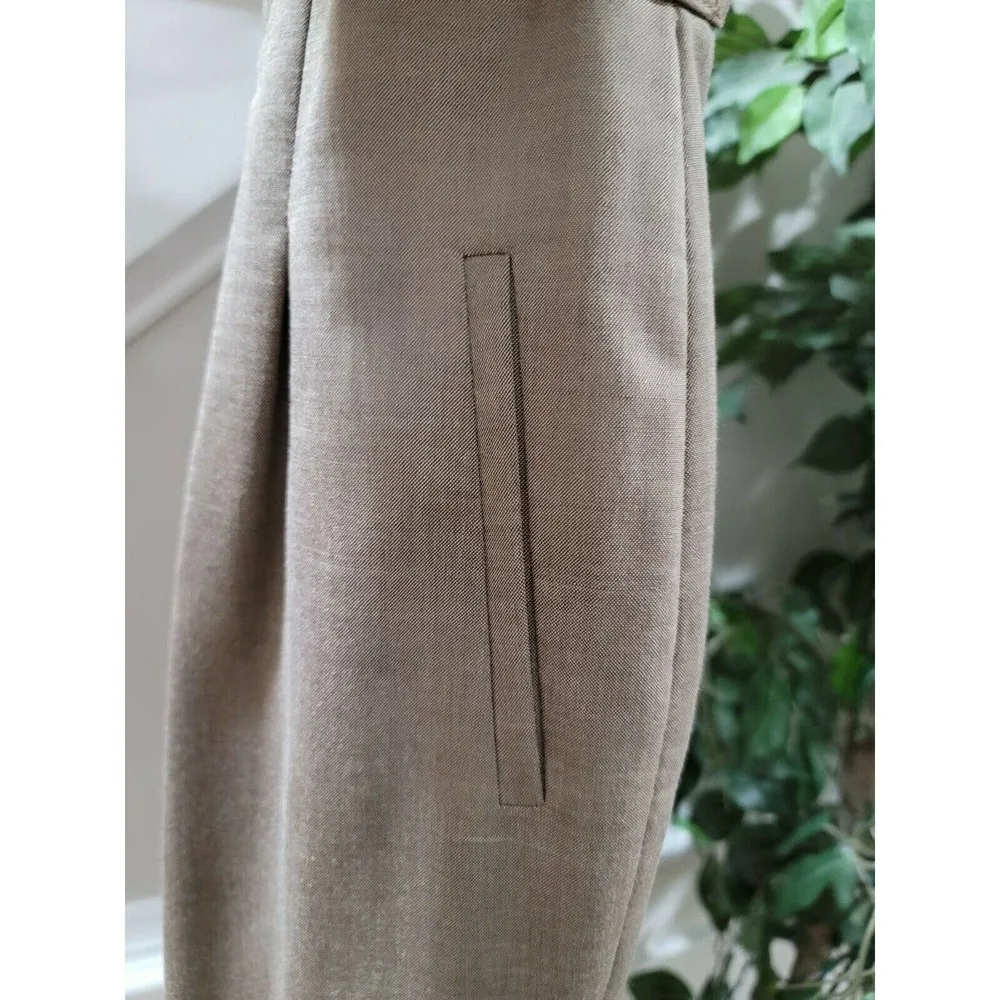 BCBGMAXAZRIA Women's Beige Wool and Spandex Knee Length Flare Skirt Size 08 - Image 6