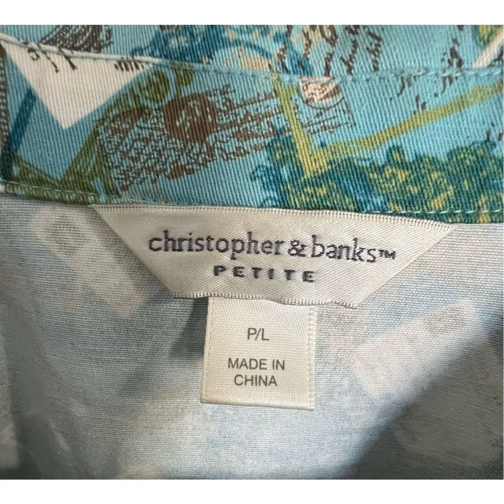 Christopher & Banks  Postal Patterned Button Up Sturdy Collard Jacket - Image 2