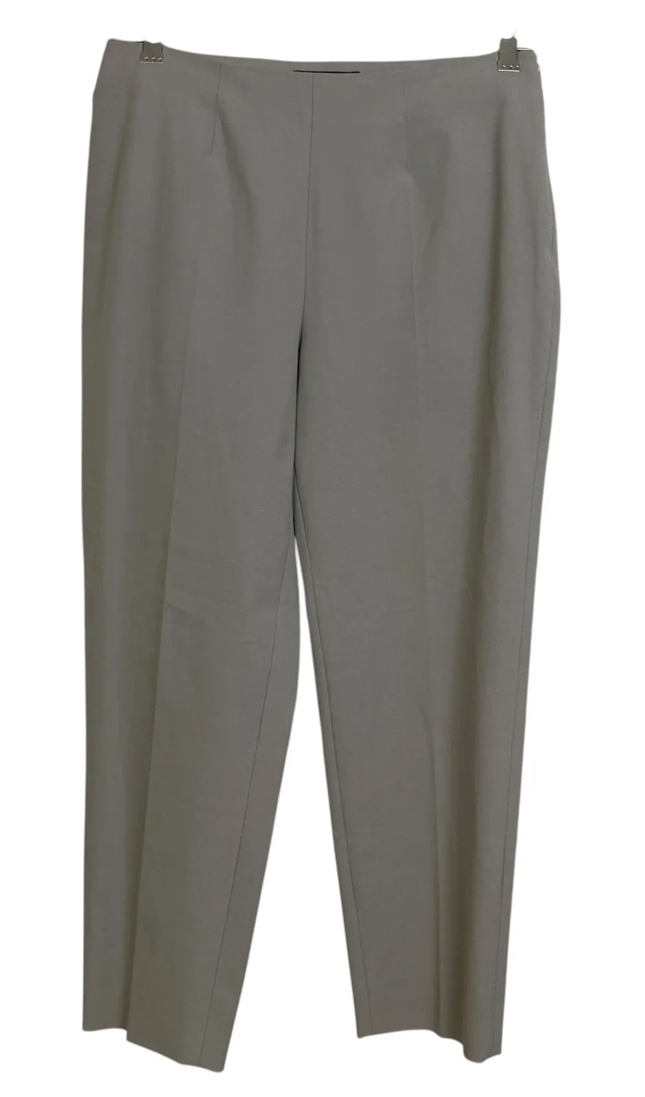 Piazza Sempione Audrey Cropped Trouser Pants Women 44 Greige Pull On Career Slit - Image 1
