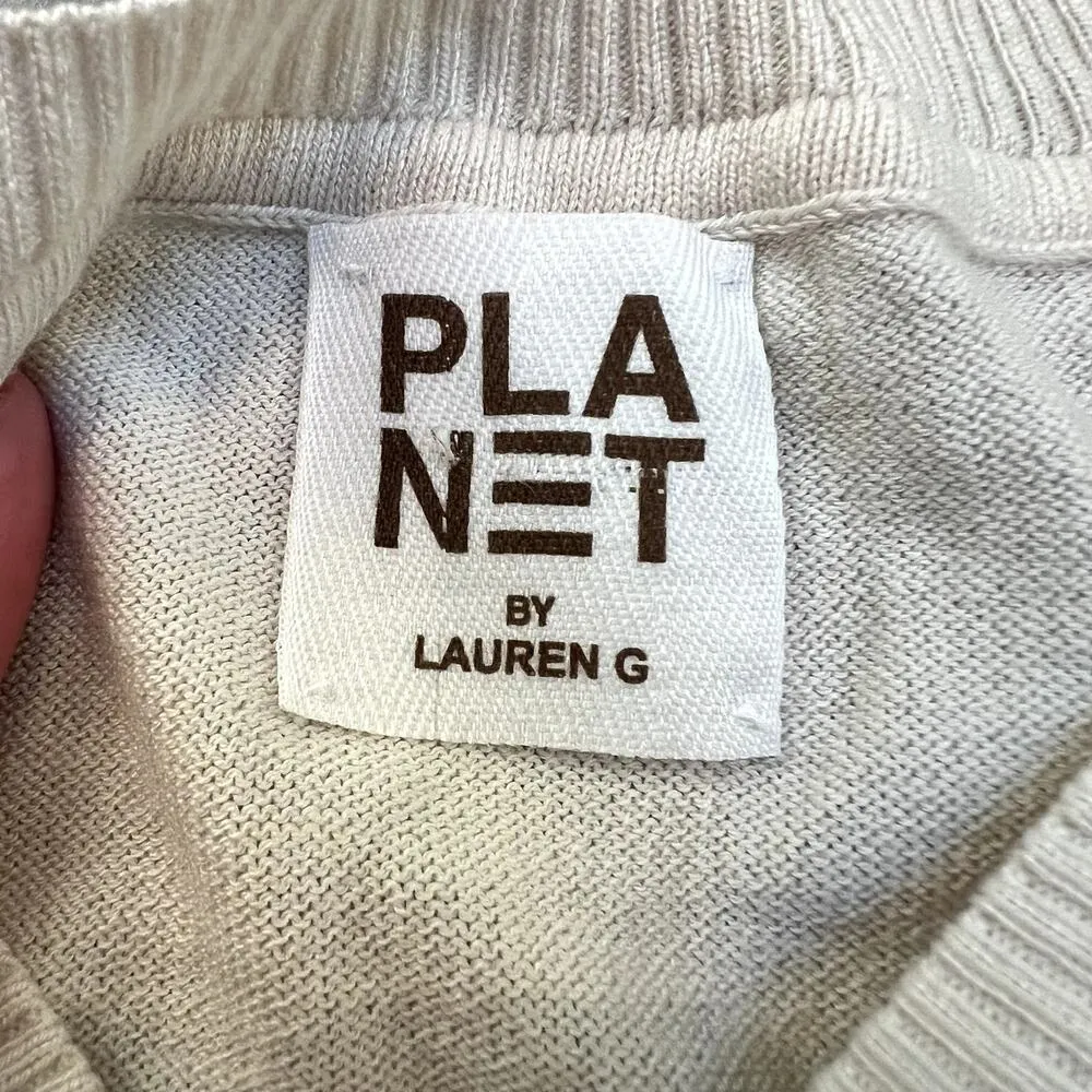 Planet BY Lauren G Sweater Asymmetrical Crop Oversize Peru Modal Pima One Size Size undefined - Image 7