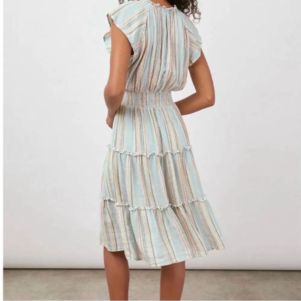 Rails Amellia Sag Harbour Stripe Linen Blend Tiered Midi Dress Size XS - Image 2