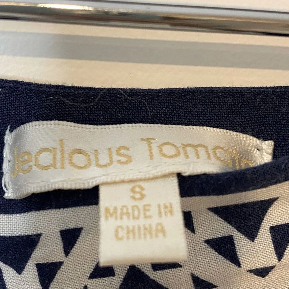 Boho Print Wide Leg High Rise Pants Women's Small Tribal Aztec Ikat Patchwork - Image 5