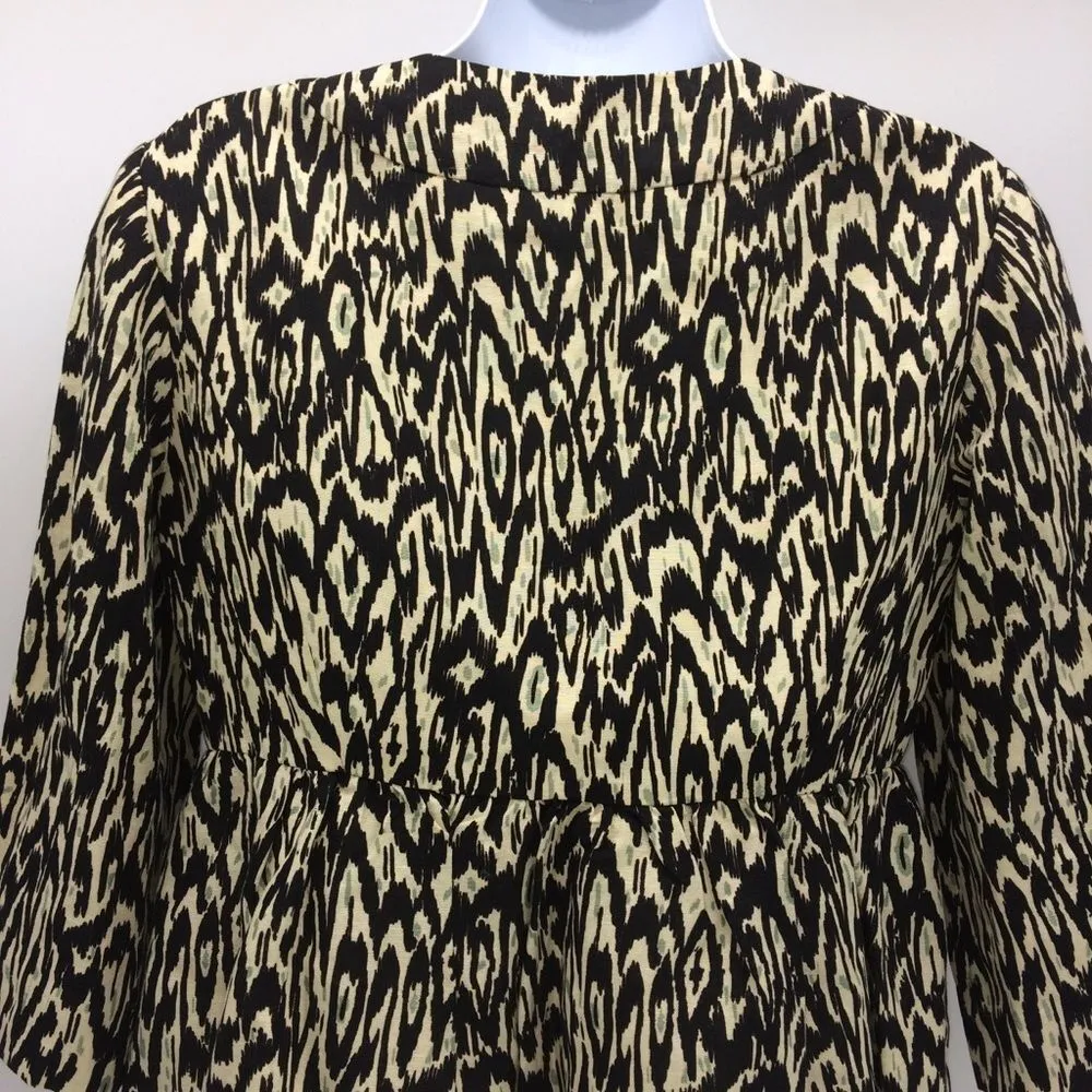 Nanette Lepore Womens Tribal Black/White/Teal-Gray 3/4 Length Sleeve Blazer-Sz 4 - Image 6