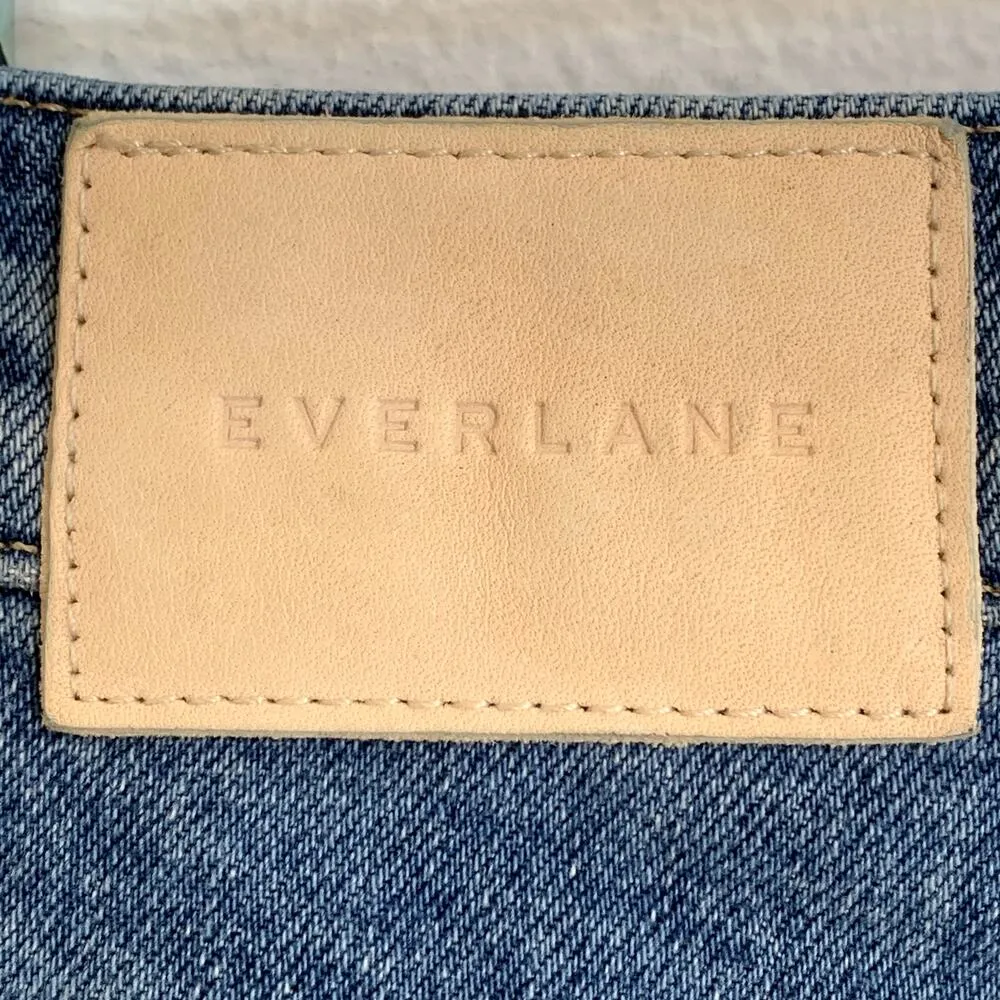 NEW Everlane The Way High Raw Hem Straight Jean in Mid Indigo - Image 11