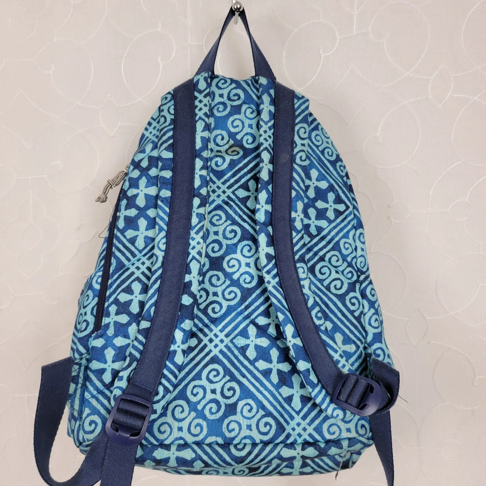 Vera Bradley Lighten Up Grand Cuban‎ Tiles Womens Backpack Blue Laptop Bag - Image 10