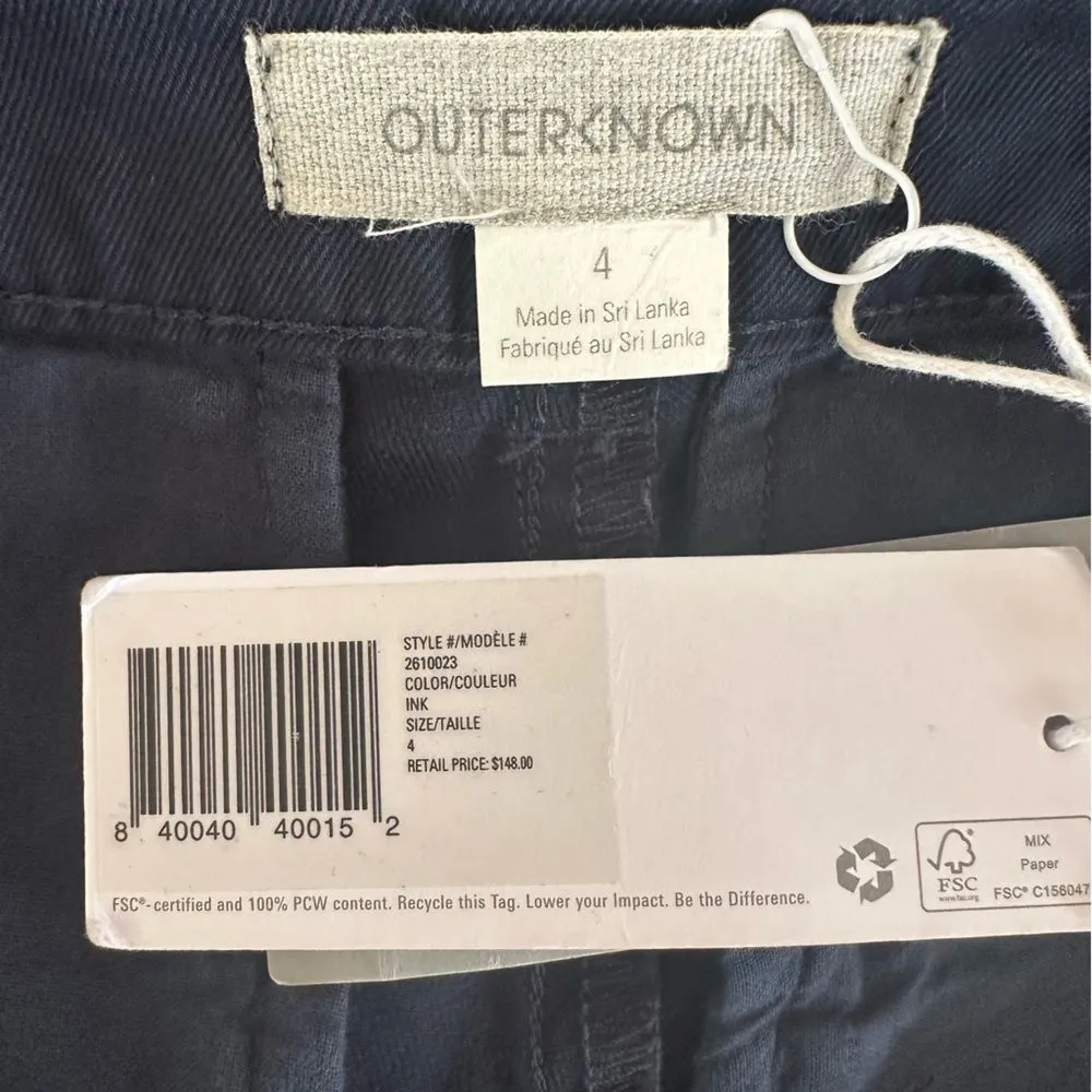Outerknown Emory Stretch Utility Chino Pants Navy Women’s 4 NEW Organic Cotton - Image 9