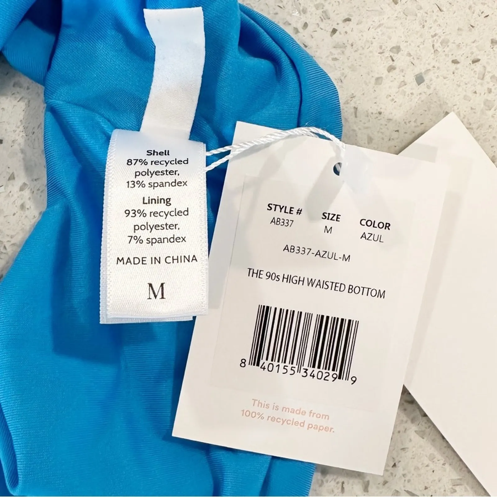 Andie‎ Swim The 90s High Waisted Bottom Azul Electric Bright Blue Size Medium - Image 6