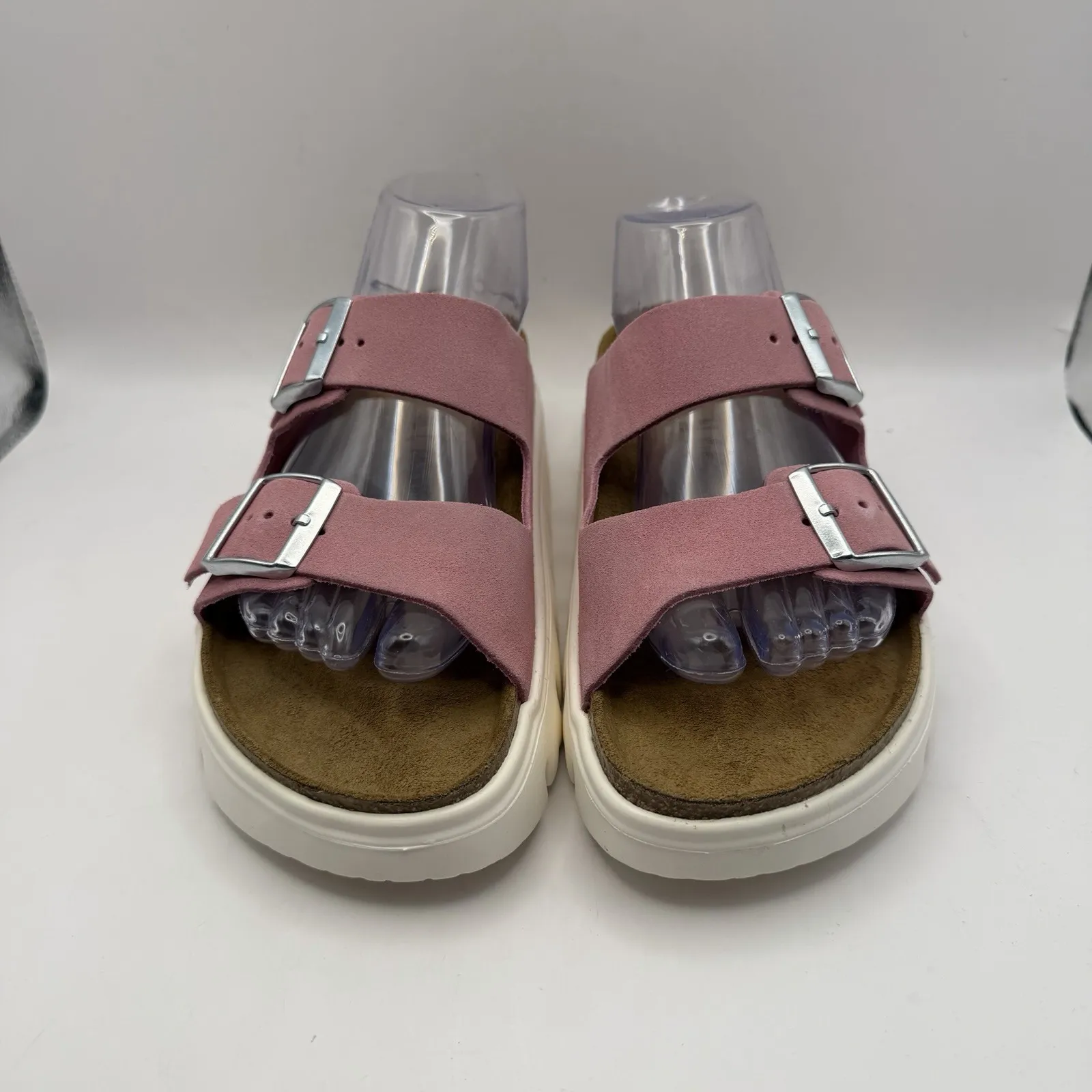 Birkenstock New w/ Box Arizona Papillio Chunky Candy Pink Suede Leather Narrow - Image 2