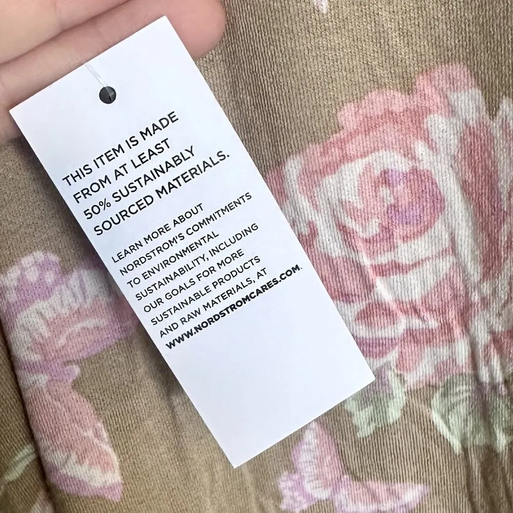 NWT BP by Nordstrom Sleeveless Knit Dress in Beige Anna Floral - Size: Large - Image 6