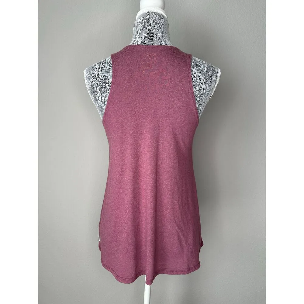 RVCA Mauve Plain High Neck Skater Swing Tunic Tank Top Shirt Womens Size XS - Image 2