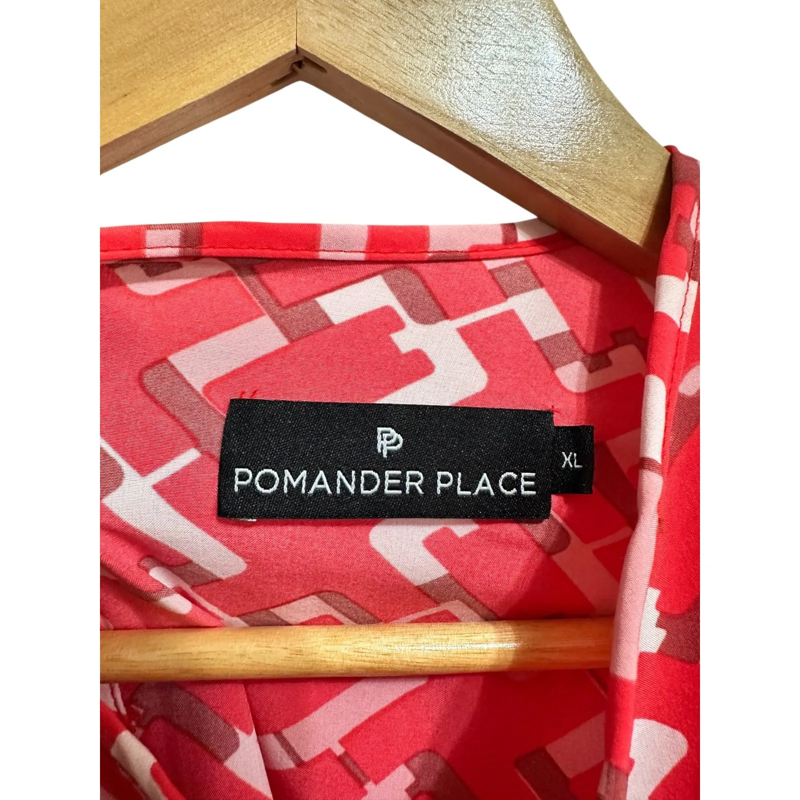 Pomander Place Tuckernuck Colette Dress Red Chain Link Print mini Dress XL - Image 4