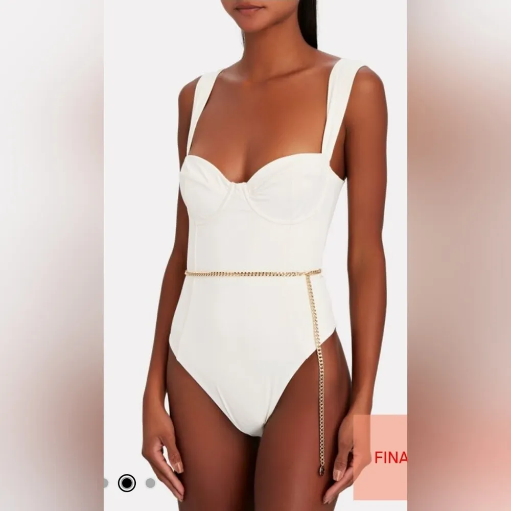 NWT! WeWoreWhatDanielle Belted One-Piece Swimsuit - Image 2
