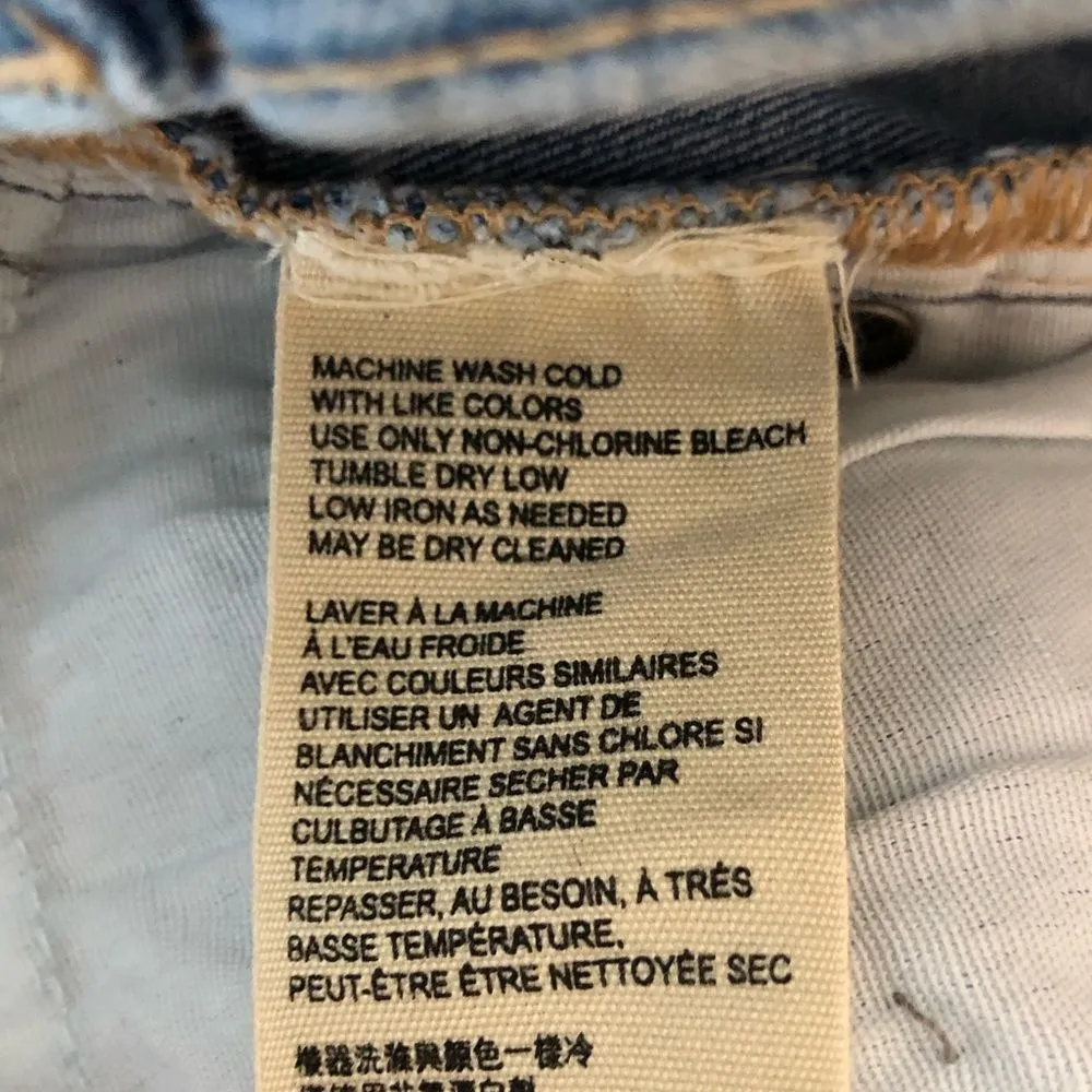 We the Free Great Heights Distressed Frayed In Sky Skinny Jeans Cropped size 26 - Image 14