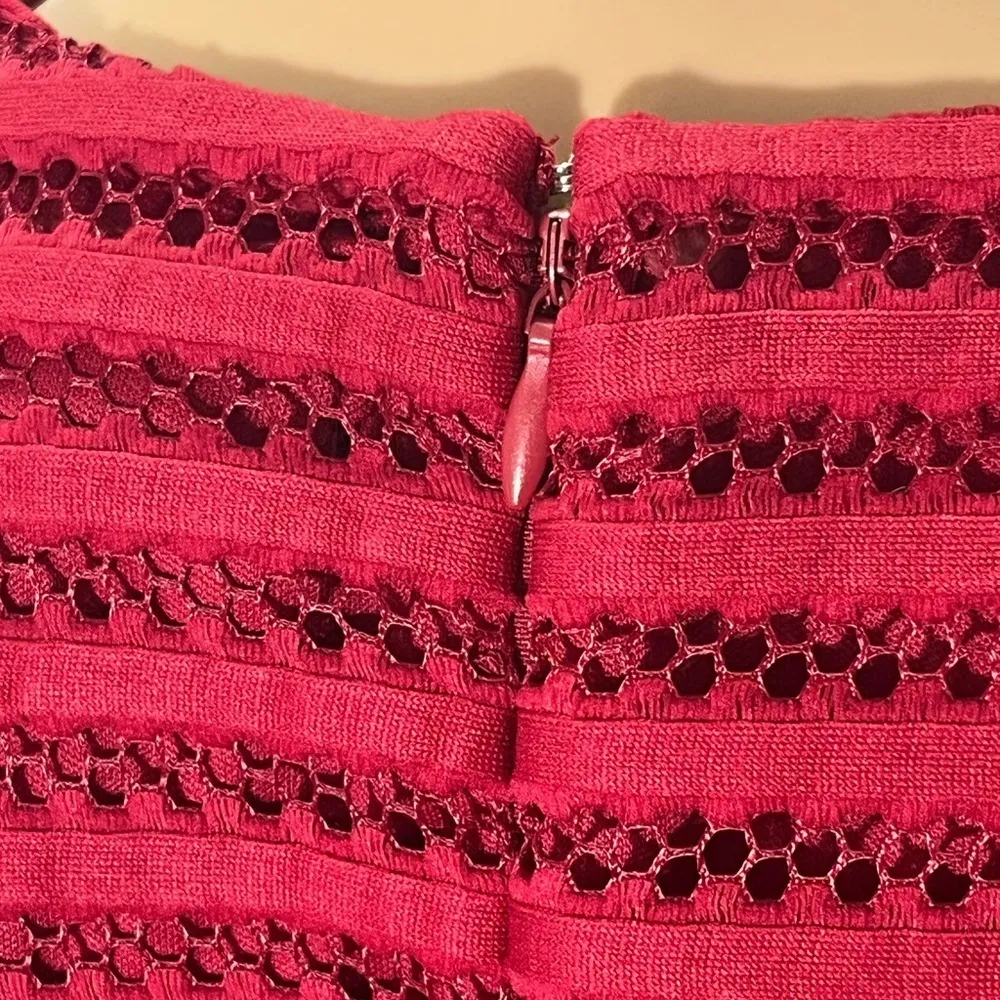 NWT Spenser Jeremy Maroon Event Party Dress Size 8 short sleeve striped - Image 5