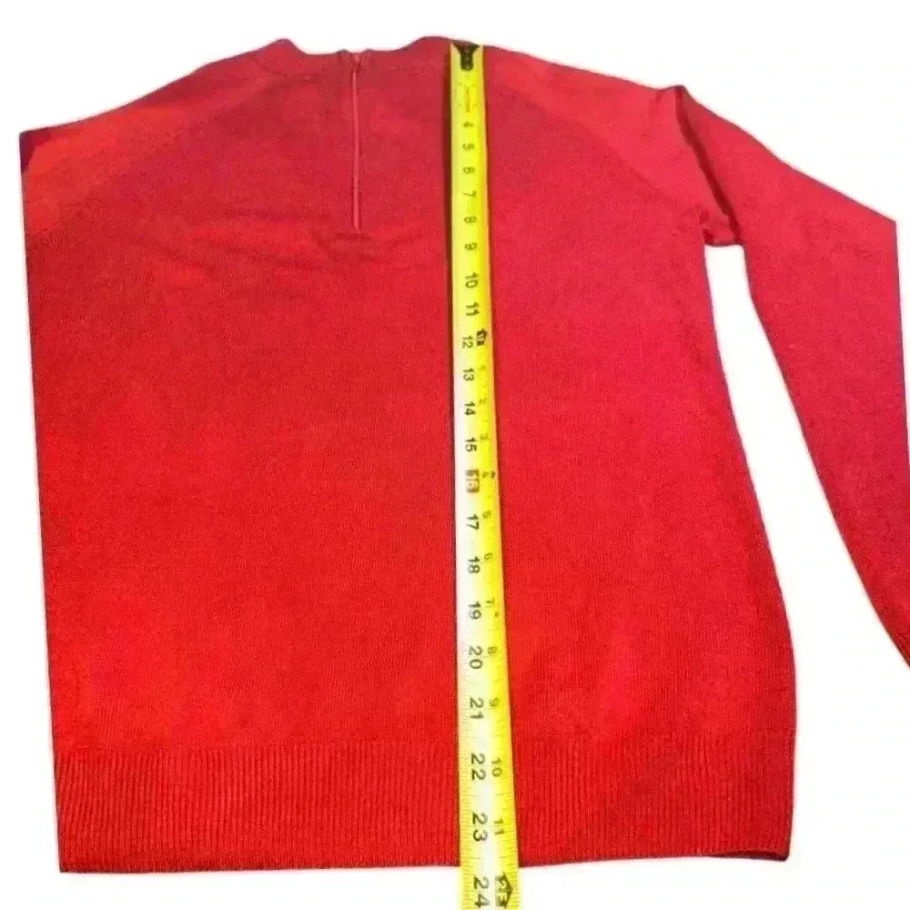 Requirements Red Mock Neck Sweater Size M pre-loved Women’s - Image 4