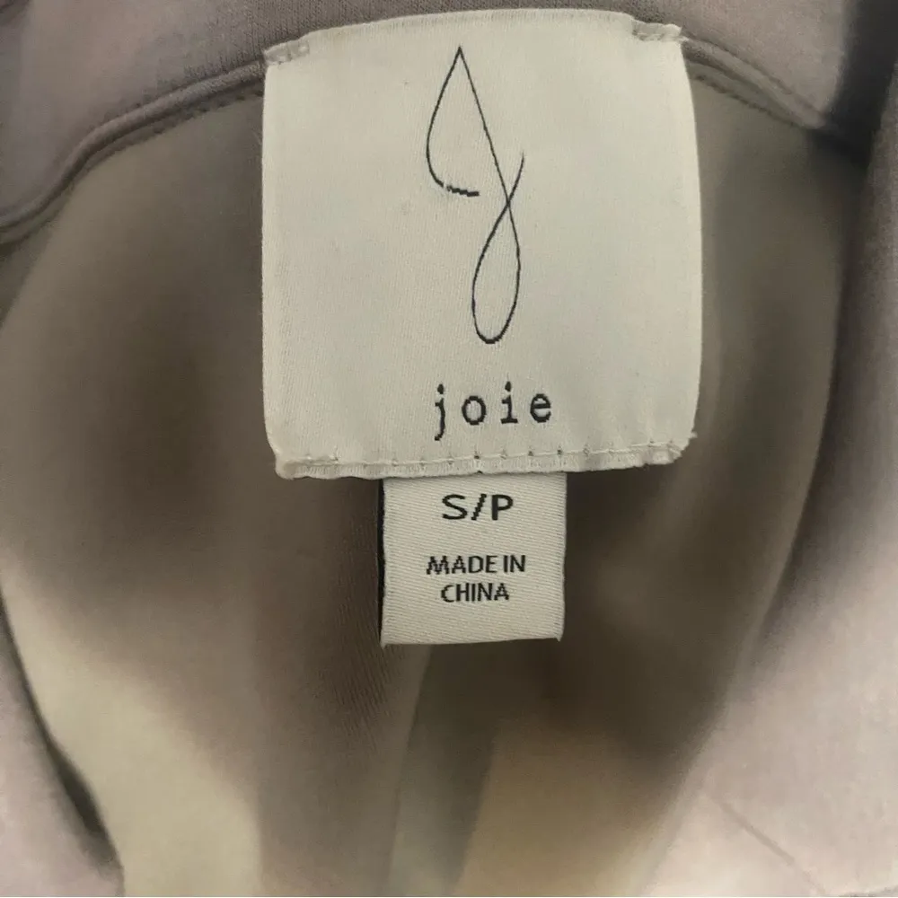 Joie Tan Gray Double Breasted Peacoat Moto Jacket Small S - Image 8