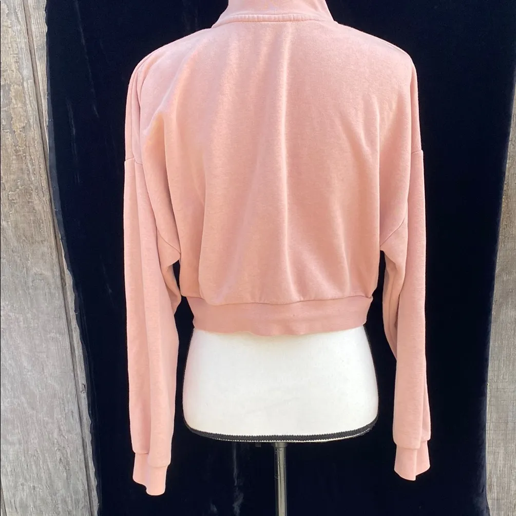 Nike Pink 1/4 Zip Cropped Long Sleeve Crop Sweater Size Small - Image 4