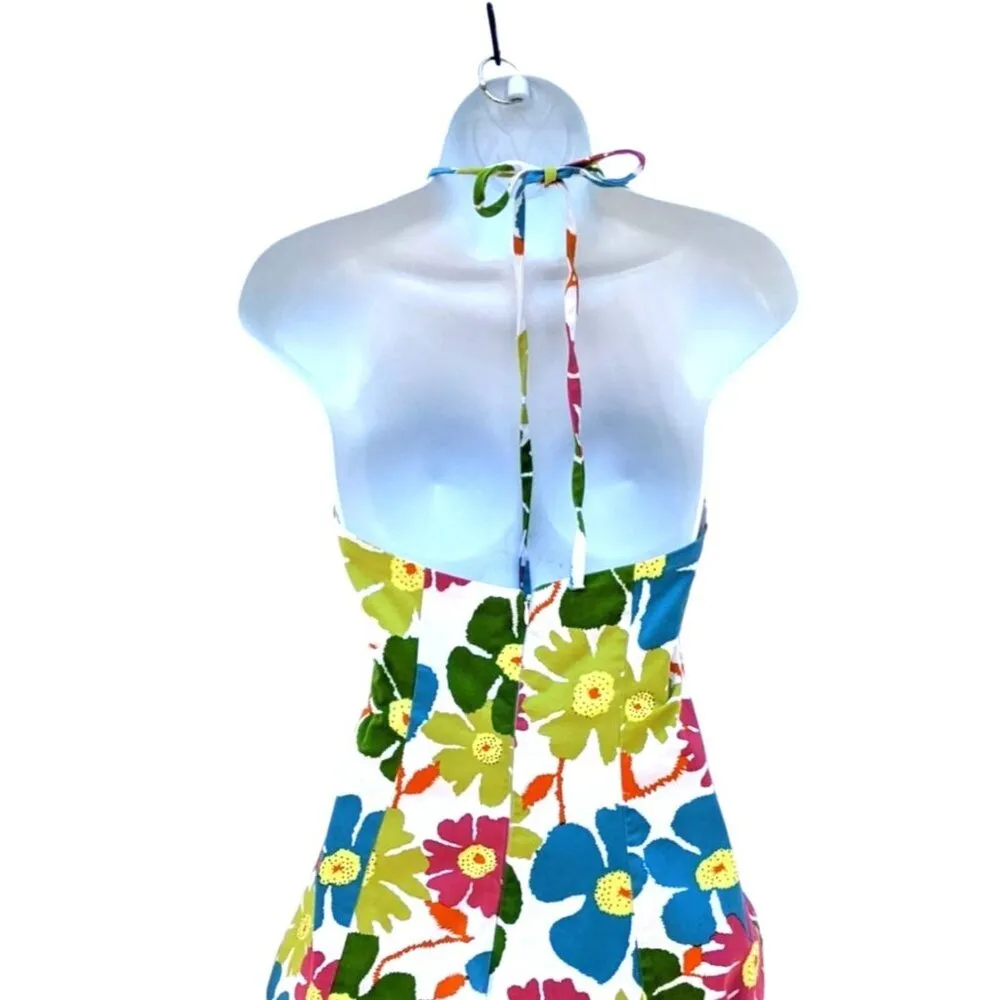 Donna Morgan Sz 3/4 Multi-Color Cotton Blend Floral Lined Sun Dress Knee Length - Image 13