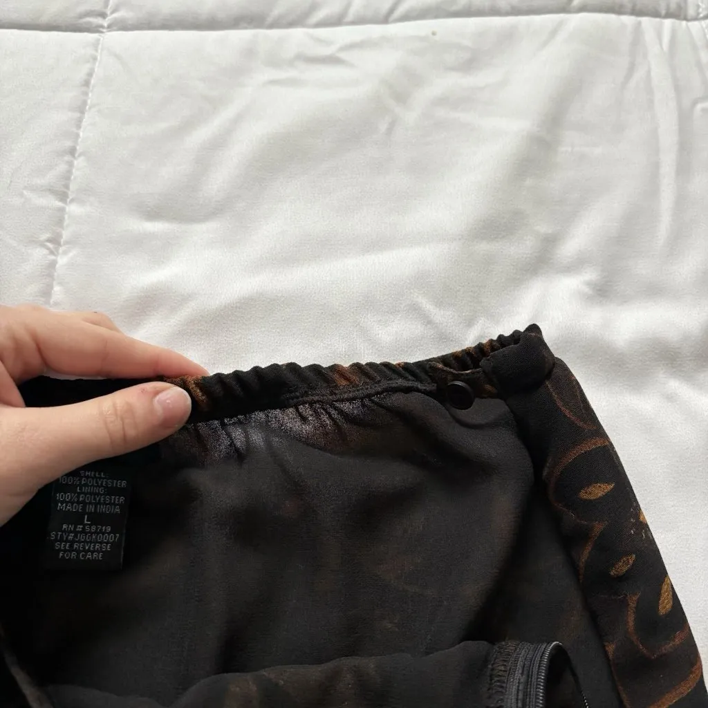 Vintage West End Maxi Skirt Womens Large Brown Floral Boho Fairy Grunge Y2K 90s - Image 9