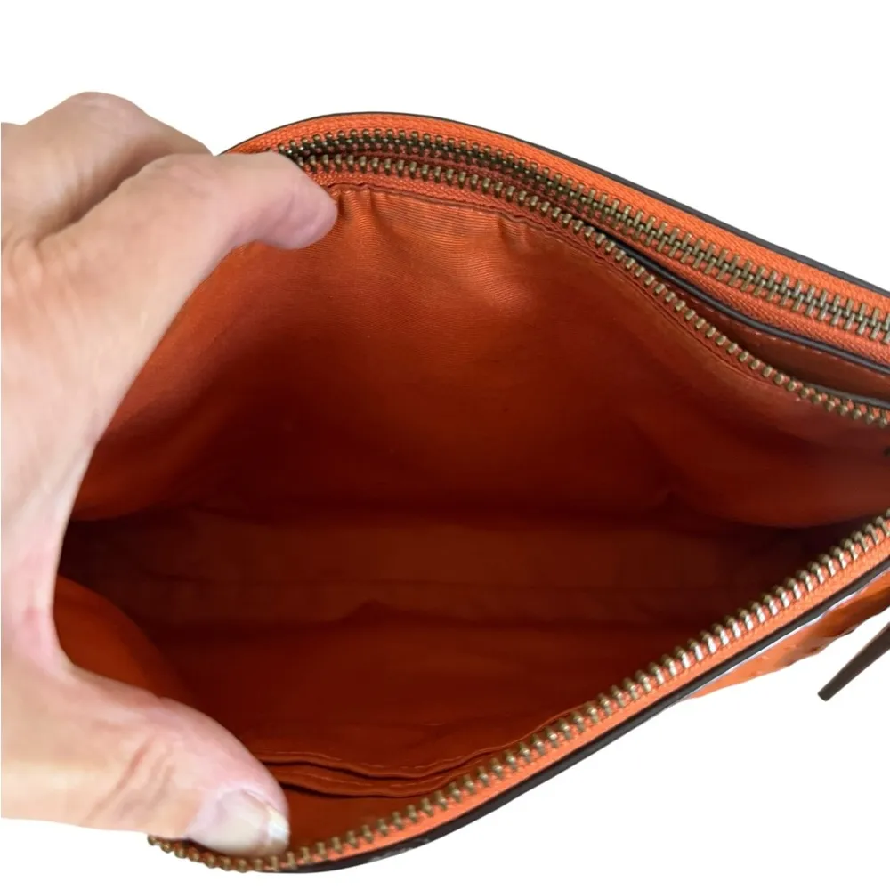 Coach Orange Ostrich Mia Crossbody Bag‎ - Image 9