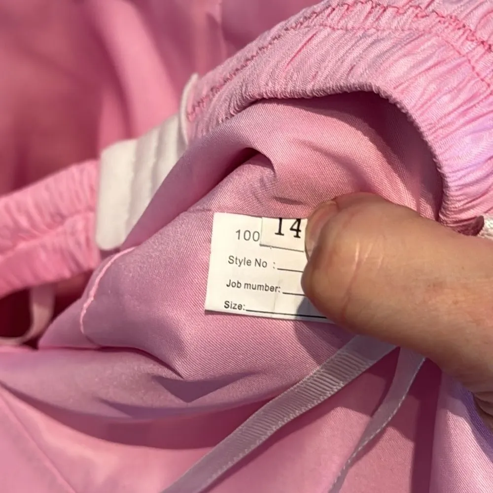 Women’s Sleeveless Pink Chiffon Bridesmaid Prom Party Dress Corset Back Size 14 - Image 7