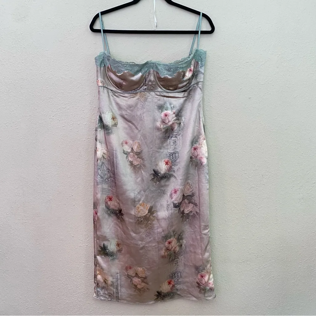 HOUSE OF CB L D-DD 'Venus' Vintage‎ Floral Midi Dress green corset NWOT - Image 11