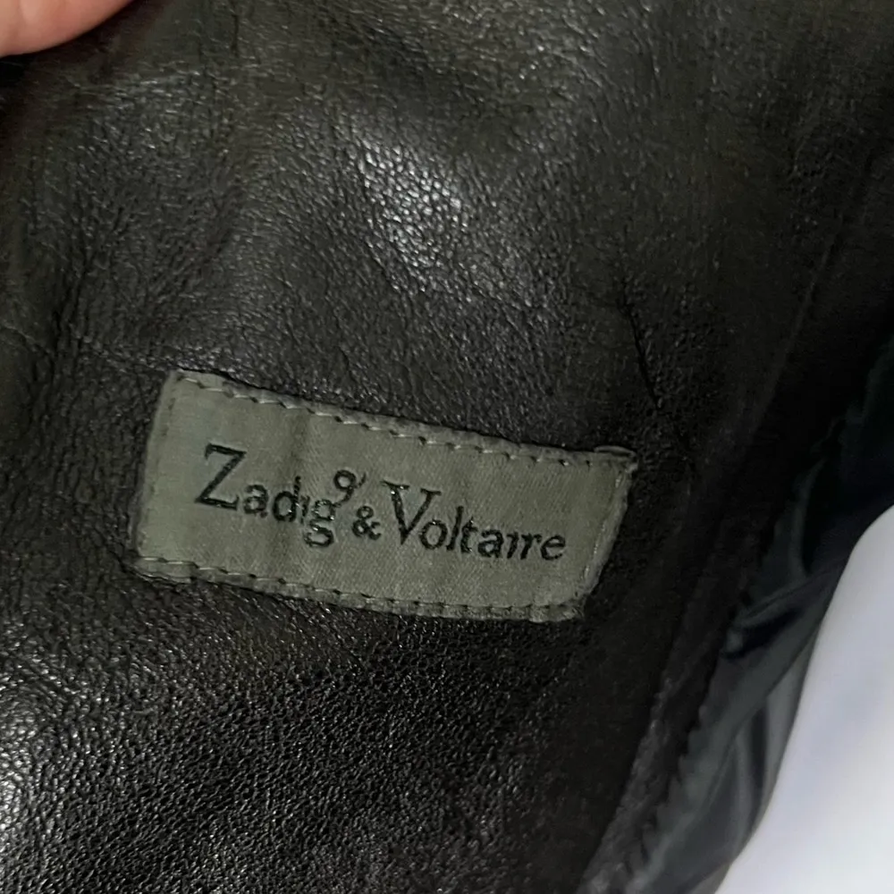 Zadig & Voltaire Black Leather convertible Biker Jacket - Image 11