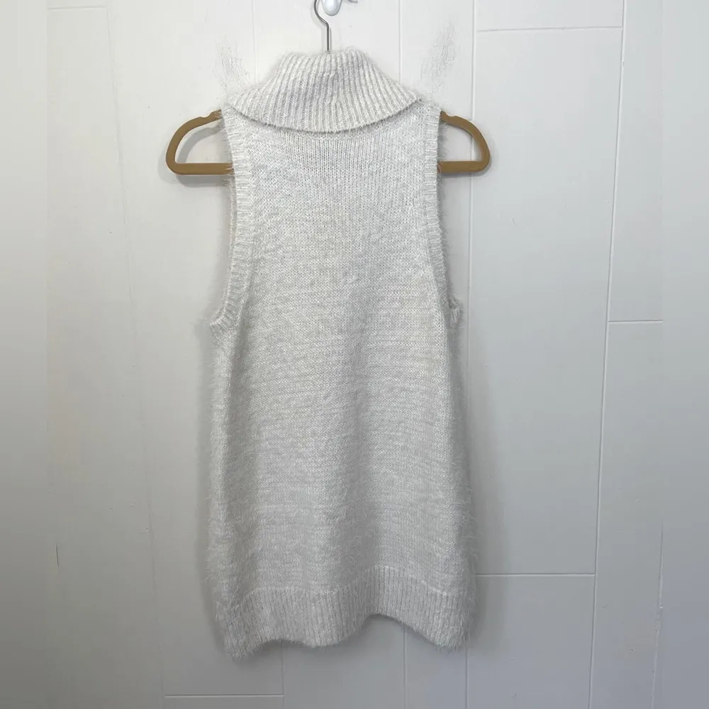 Show Me Your Mumu Fauna Dress Cream ~ Sleeveless Fuzzy Turtleneck Mini ~ Size M - Image 4