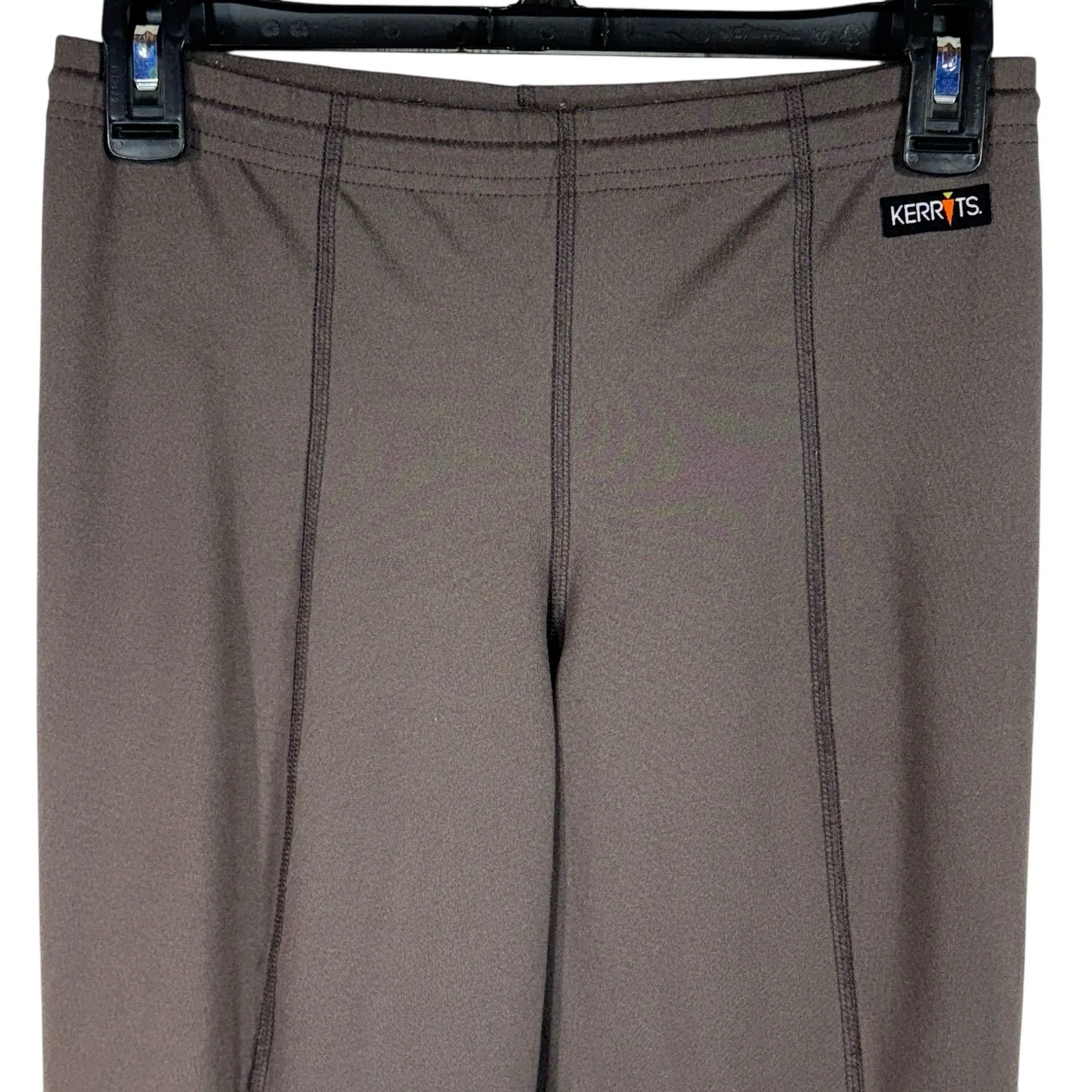 Kerrits Medium Knee Patch Leggings Stretch Hi-Rise Elastic Waist Pull-On Brown - Image 2