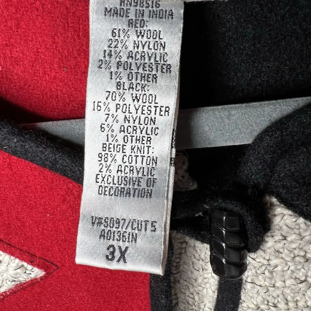 Coldwater‎ Creek Jacket 3XL Red Patchwork Aztec Abstract Wool Blend Knit - Image 15