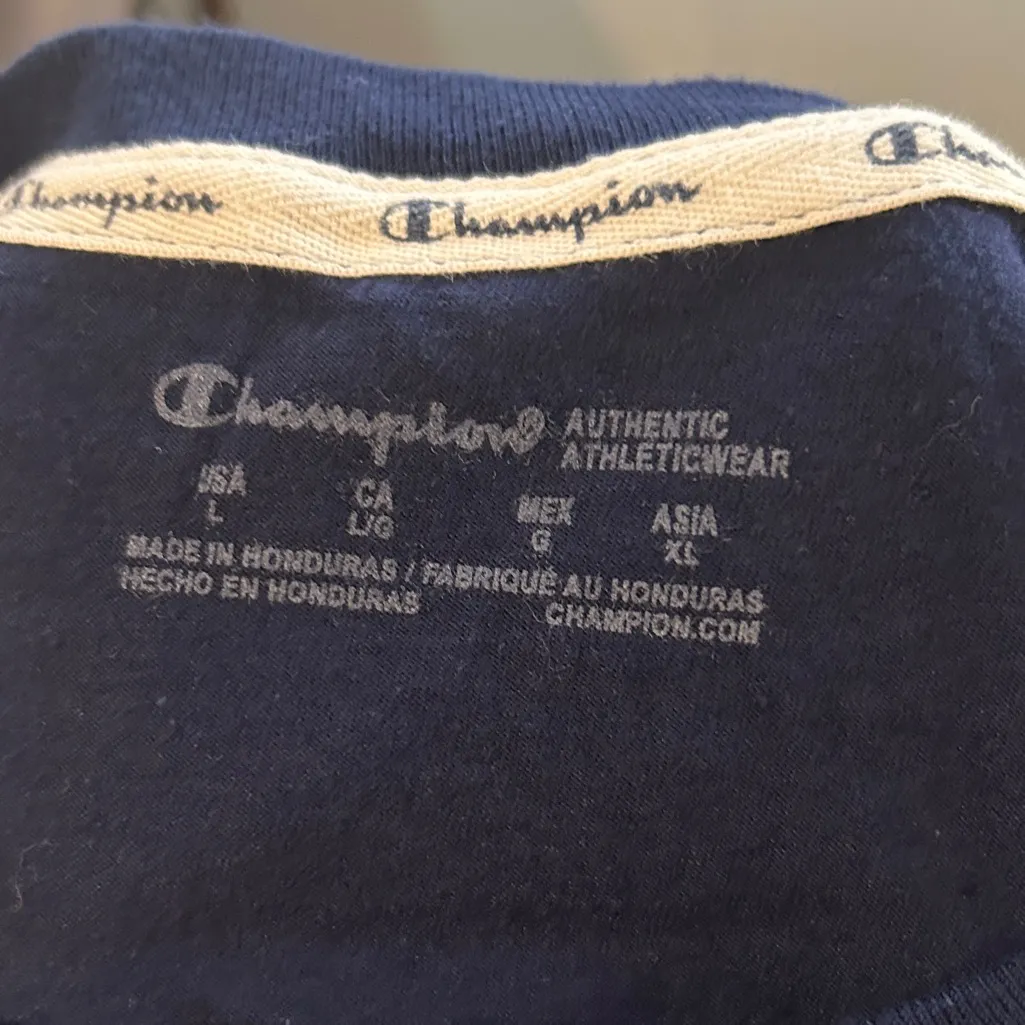 Cozy Casual Lounge Gym Workout Champion Navy Blue Sporty Soft Cropped T-shirt L - Image 5