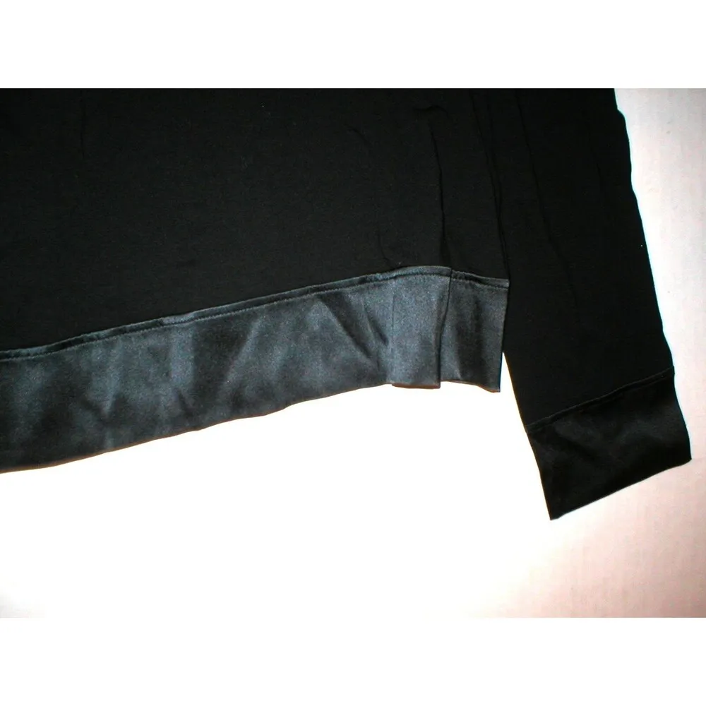 NWT New Womens Italy 48 Designer Marly's 19 81 Viscos Silk Polo Top Black 14 M L Size M - Image 9