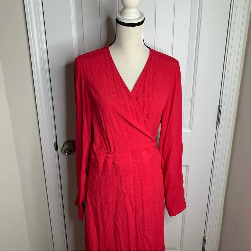 Poetry red wrap long sleeves maxi dress size 16 holiday Valentines quiet‎ luxury - Image 2