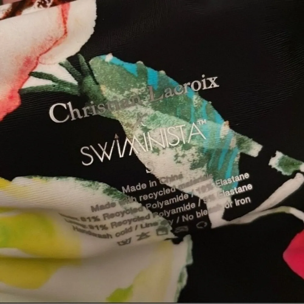 SWIMINISTA + CHRISTIAN LACROIX BIKINI BOTTOM NWT SZ S Black - Image 4