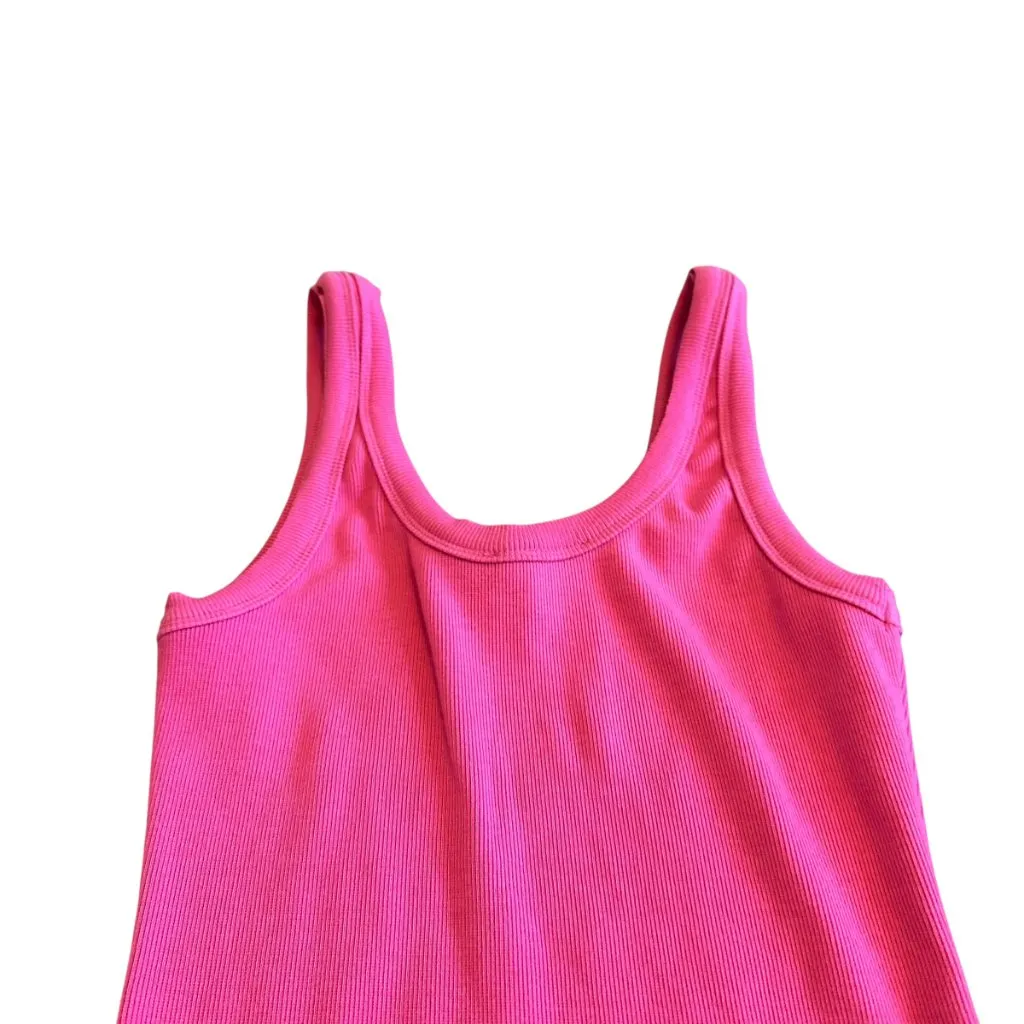 Signature 8 Bright Pink Bodycon Dress Tank Top Stretch Ribbed Size Small Women's - Image 8