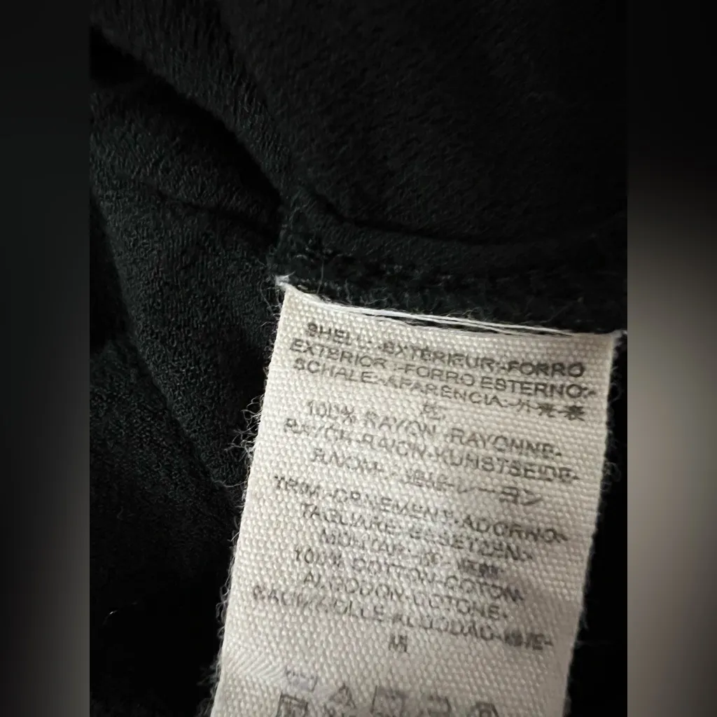 Free People Black Little Bit of Love Blouse  long sleeve ruffle eyelet L - Image 7