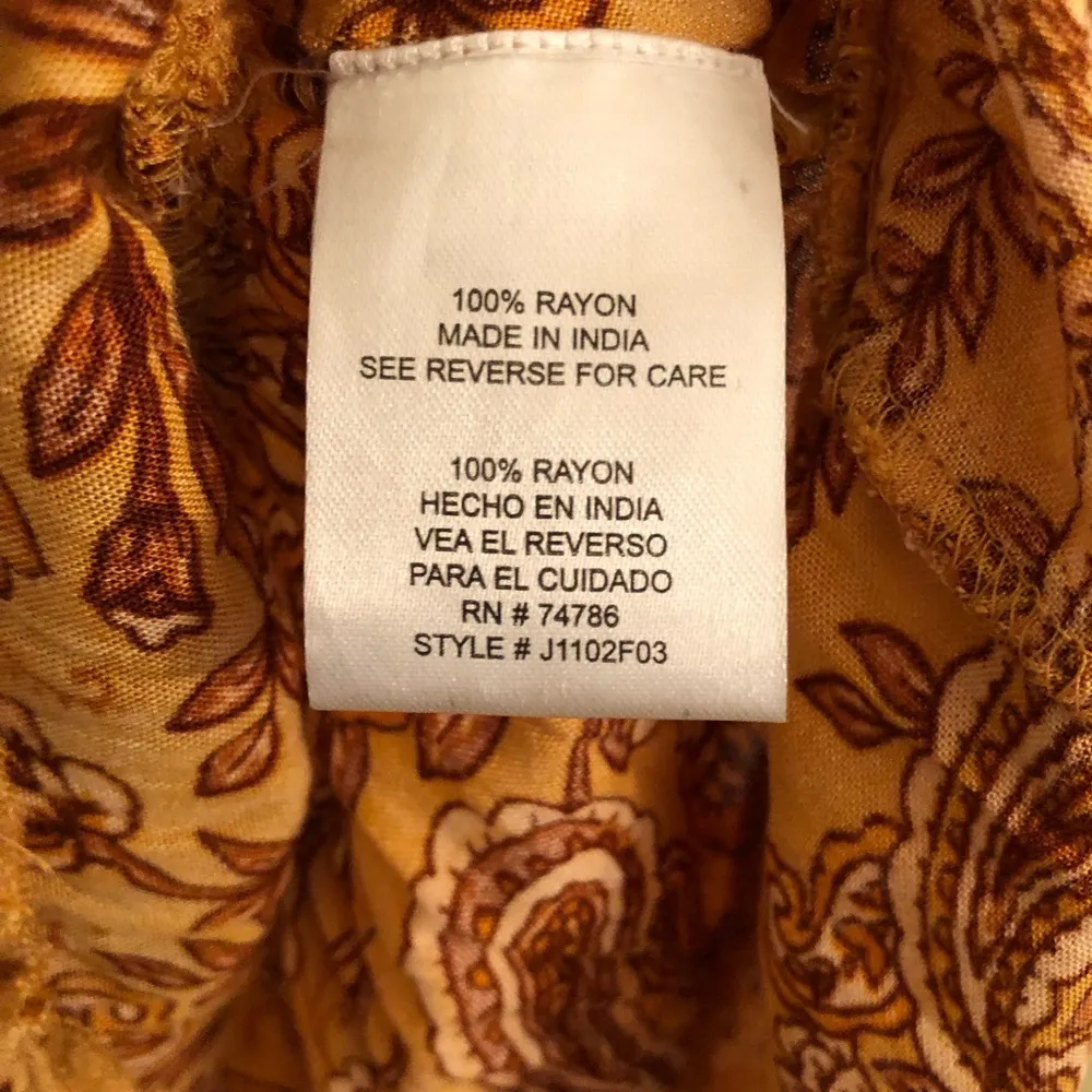 Toluca Border Paisley Print Tunic Dress Boho XS Over sized - Image 15