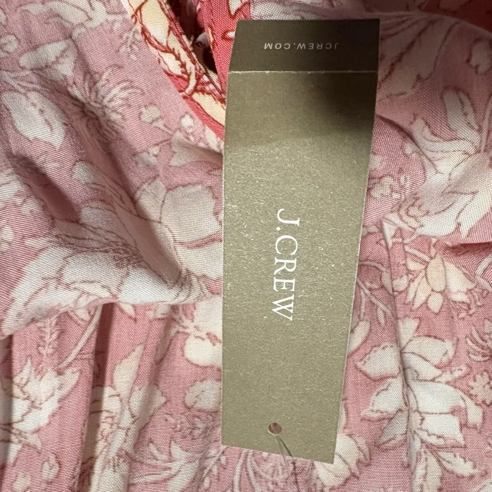 J Crew Dress Womens Medium Pink Floral Tiered Floral Maxi Dress Preppy NWT - Image 9