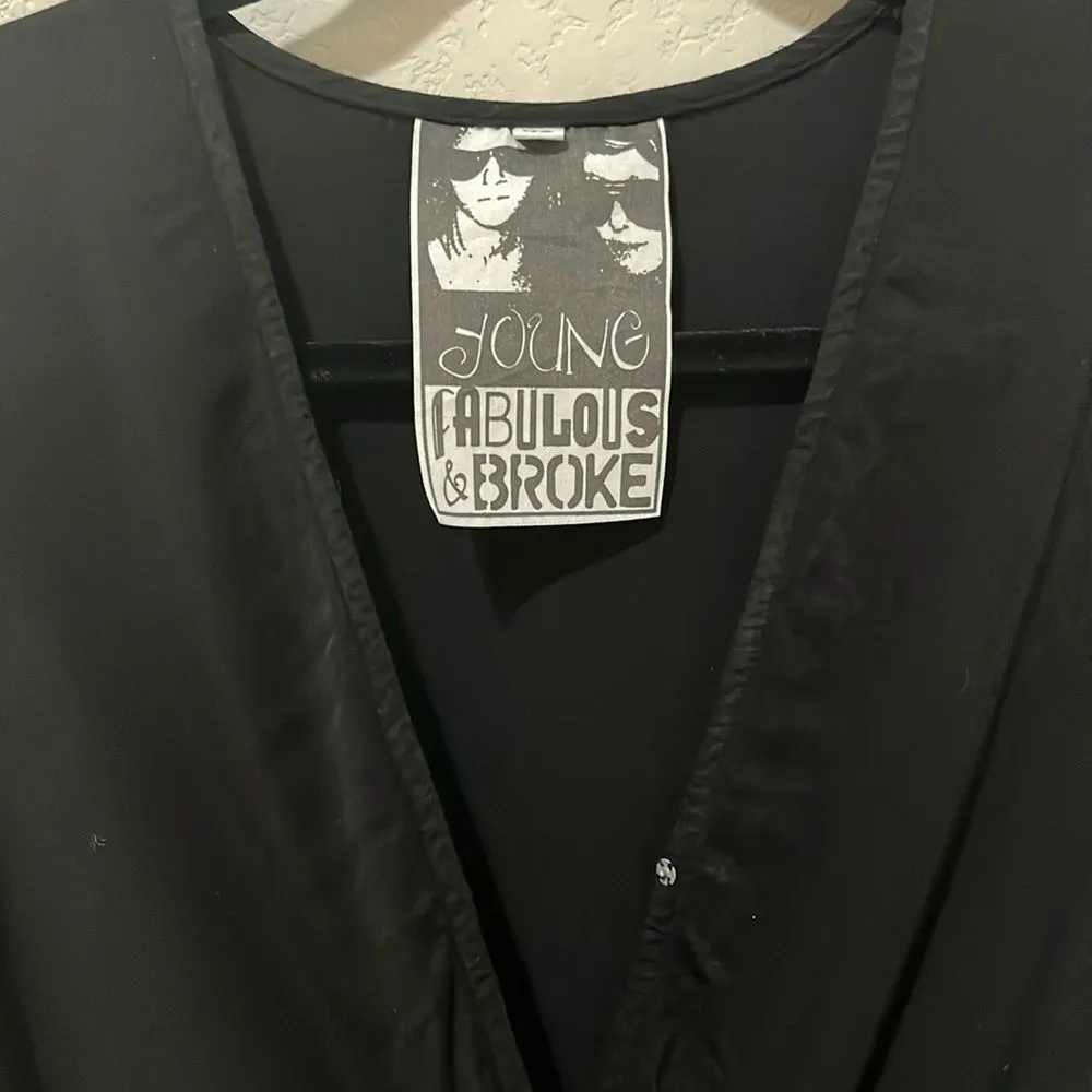 YOUNG FABULOUS & BROKE Classic Black Romper, Size XS - Image 5