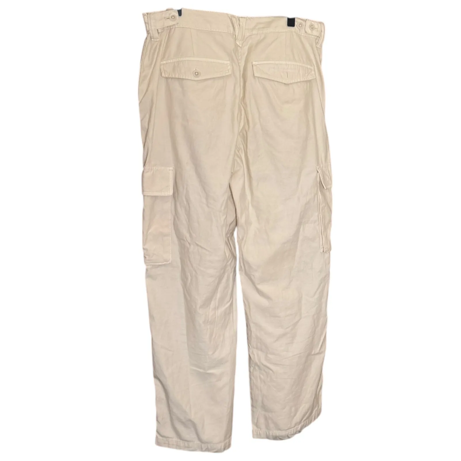Madewell Low-Slung Cargo Pants Size 28 Relaxed Fit Utility Pockets‎ Beige Cream - Image 2