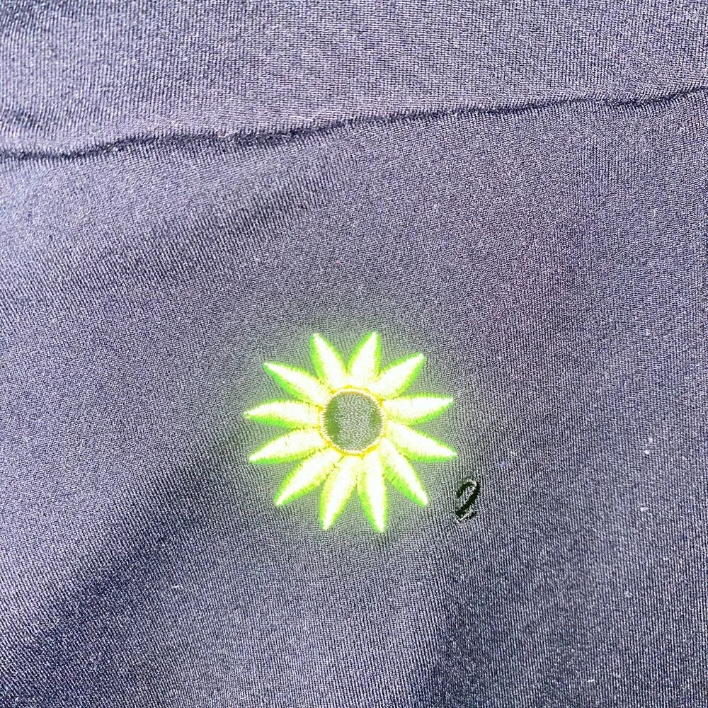 Margarita Supplex Black Neon Green Athletic Leggings Women's Size 2/Medium - Image 4