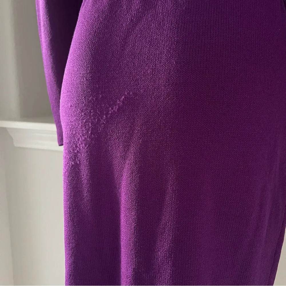 ST. JOHN Couture Purple Sweater Dress, Size 8 - Image 10