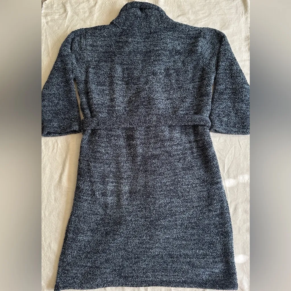 Barefoot Dreams CozyChic Adult Robe in Heathered Blue Knit Bath Robe Size 1 - Image 8